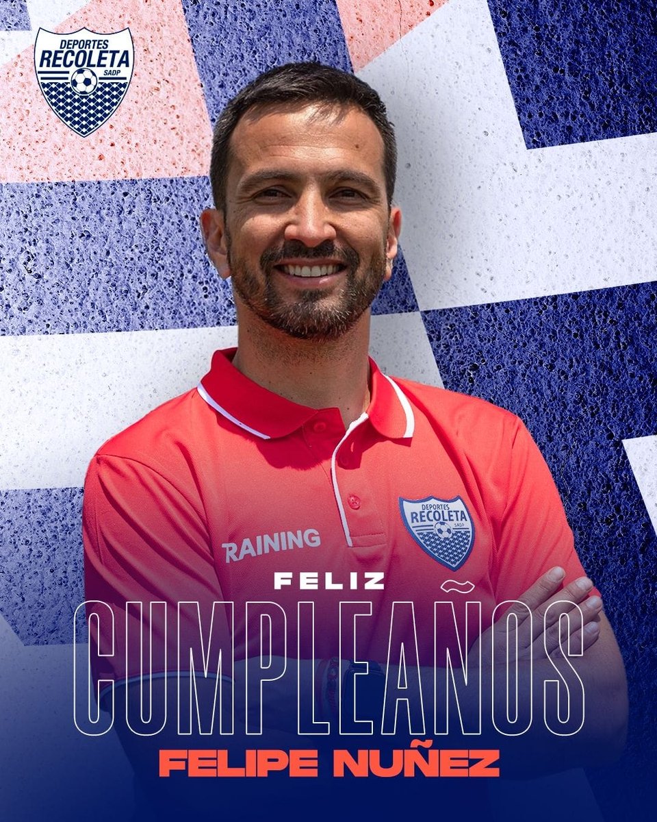 DepRecoletaSADP's tweet photo. Es hooooooy!!

Queremos saludar en este día especial a nuestro director técnico , campeón con el Reco . Feliz cumpleaños Felipe Nuñez! 🎉 

Que sea un gran día 🎂 y el mayor de los éxitos tanto personales como deportivos. 
#VamosReco2023 
#Contodoycontodos https://t.co/IZ4DYf4qnl