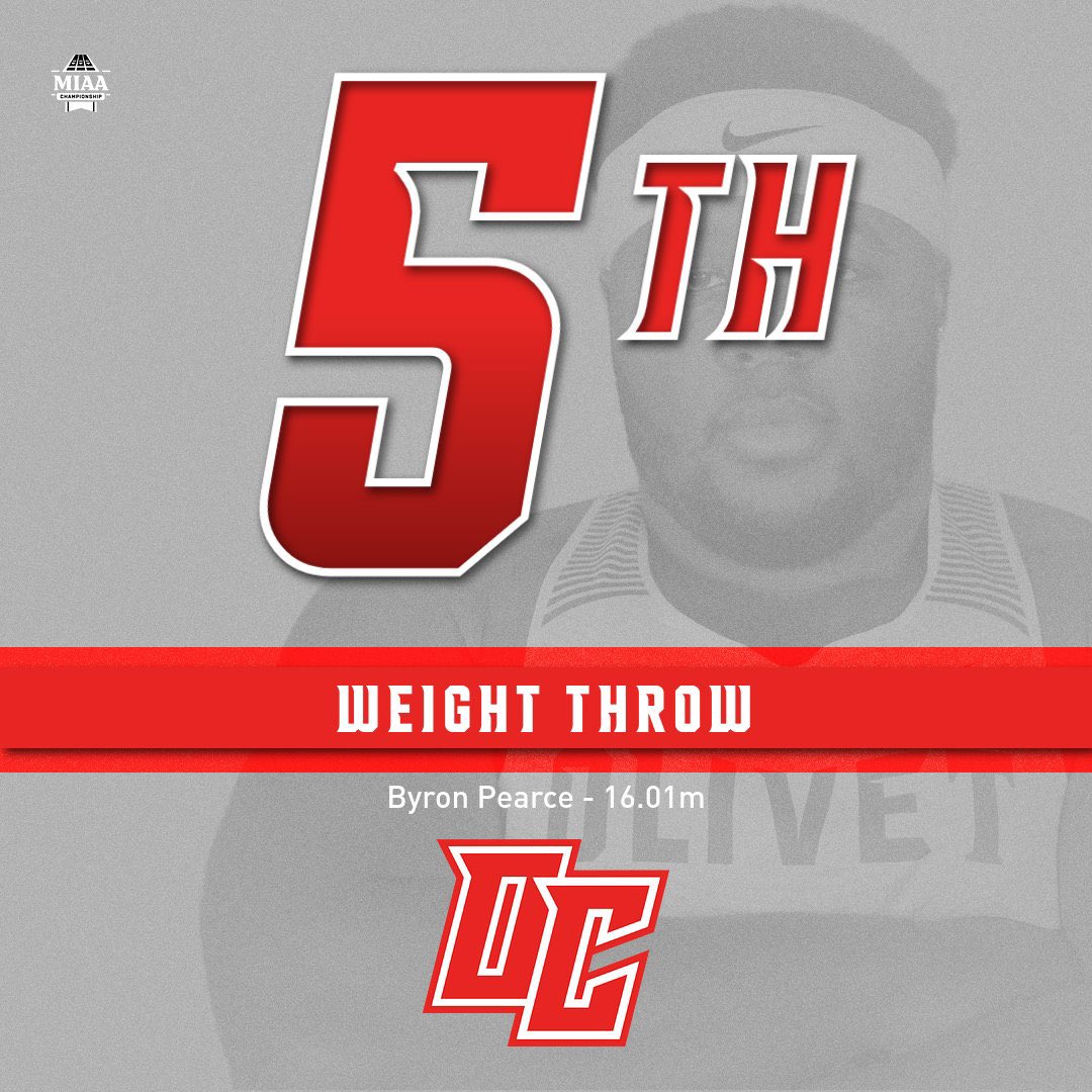 UOlivetXCTF's tweet photo. Byron Pearce takes 5th in the weight throw at the @d3miaa Conference Championships‼️☄️

#gocomets #strongerthanmost #throwincomets https://t.co/mRKsEoEhz9