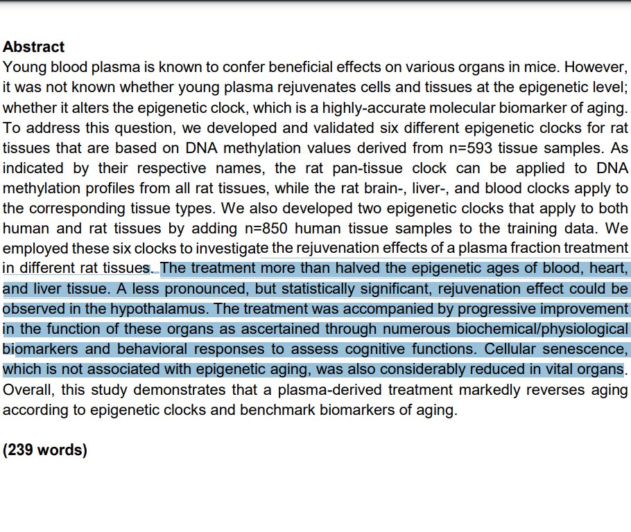 agingdoc1's tweet photo. Reversing age: dual species measurement of epigenetic age with a single clock 

Steve Horvath, Harold Katcher &amp; coauthors (preprint)

https://t.co/gvEucZqLsO

@biorxivpreprint https://t.co/6fwBZ3cvb8
