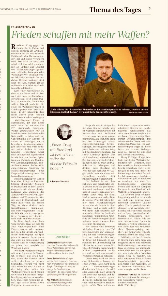 Frieden schaffen mit mehr Waffen? Mein Beitrag in der Frankfurter Rundschau von heute.