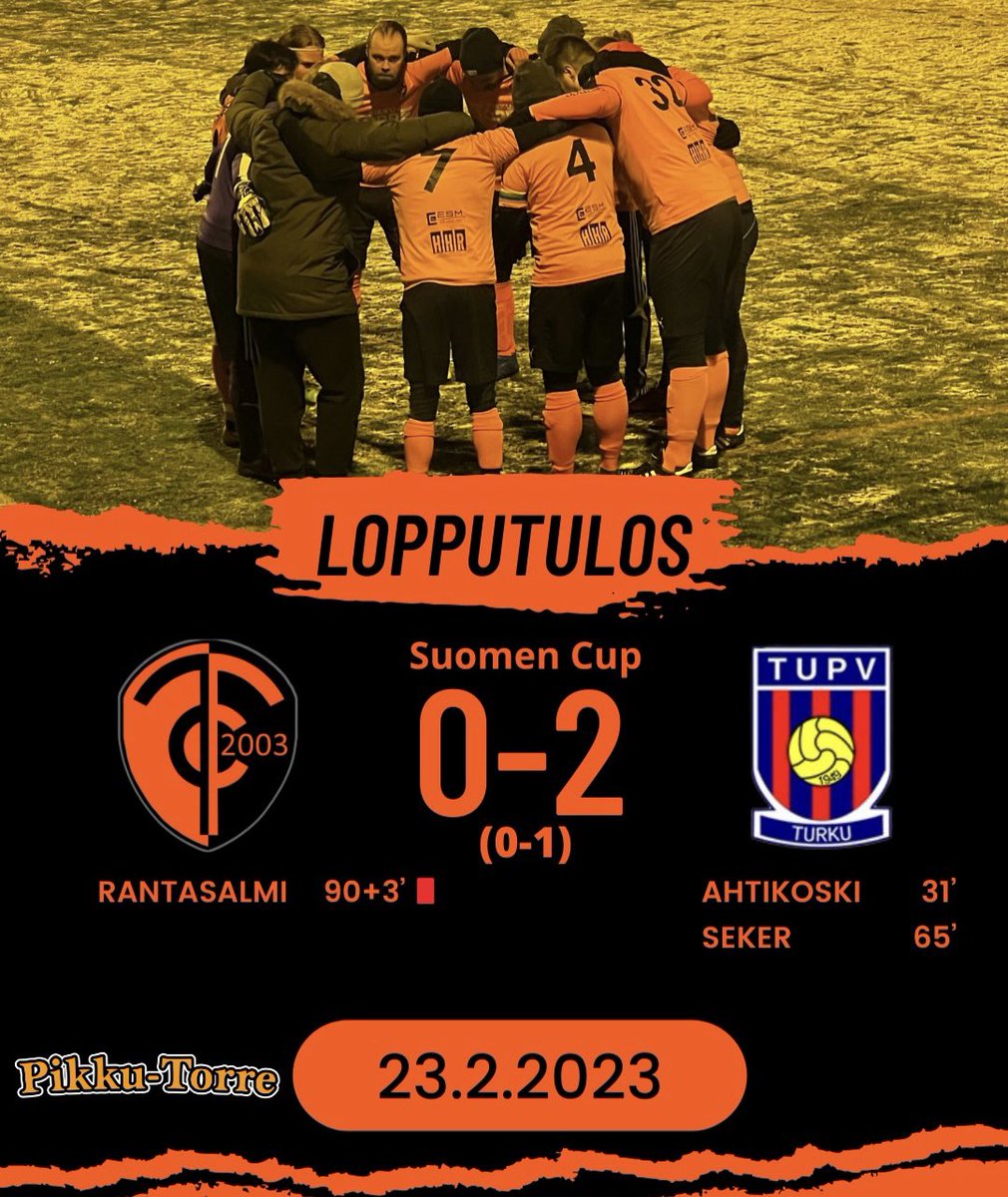 TorreCalcio's tweet photo. Torre Calcio 2 tippui Suomen Cupista. Nyt katseet kohti Kutosen sarja-avausta! #Suomencup #Kutonenlänsi #Torrecalcio https://t.co/AJ5A77lKqB
