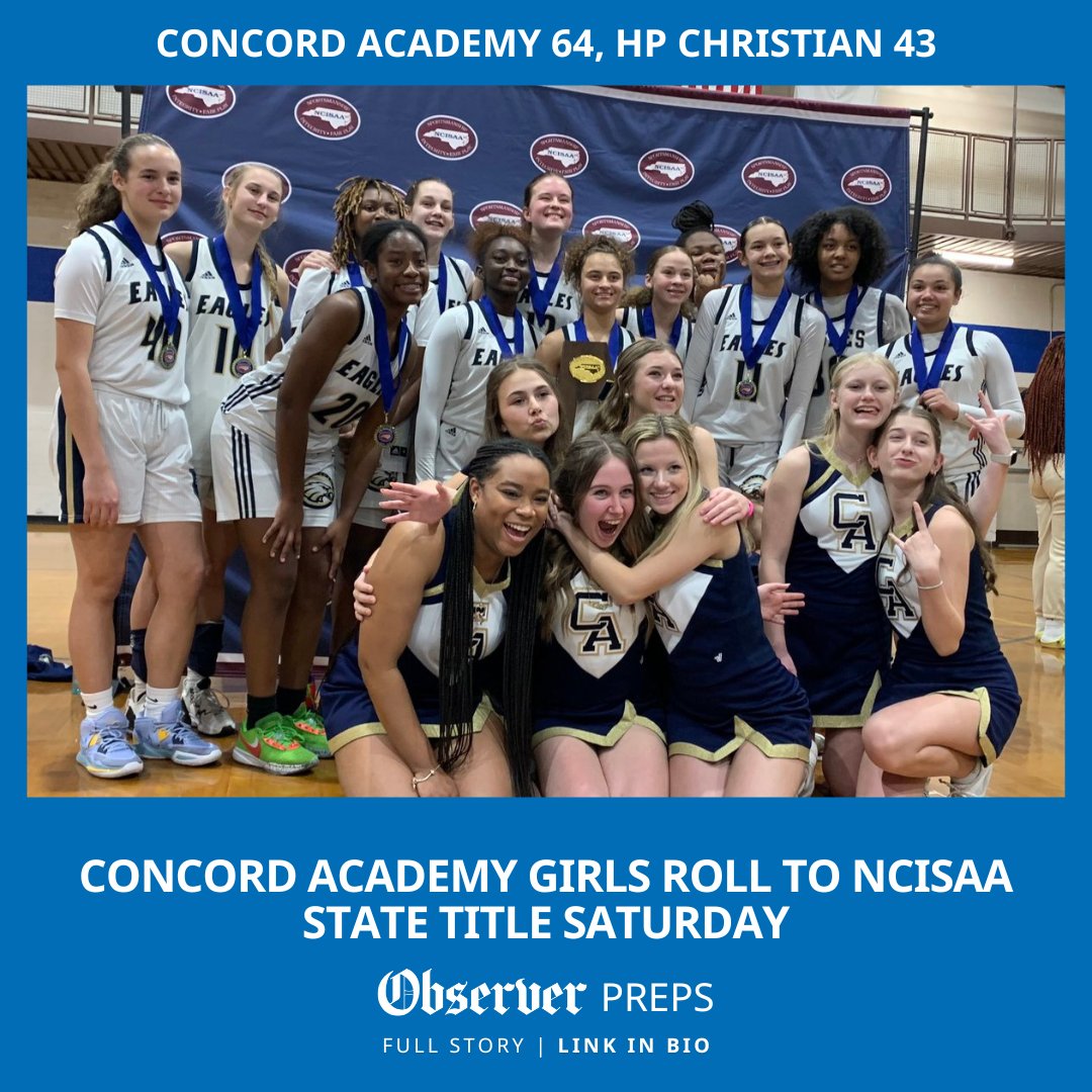 Concord Academy's girls (@CFA_WBB) roll to NCISAA 3A state championship Saturday

NCISAA State Championship Central

➡️ bit.ly/3KDnY2b