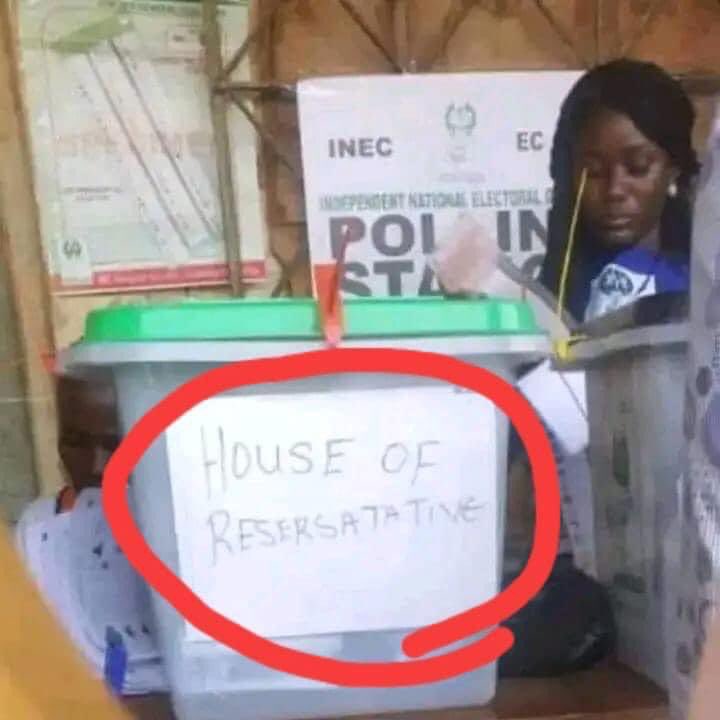 Engr_Abdulmalik's tweet photo. Northerners are illiterate, But Stella Wey graduated from university come write “HOUSE OF RESERSATATIVE”  on the election ballot box 🗳😂.... https://t.co/AxunKhJ8h6