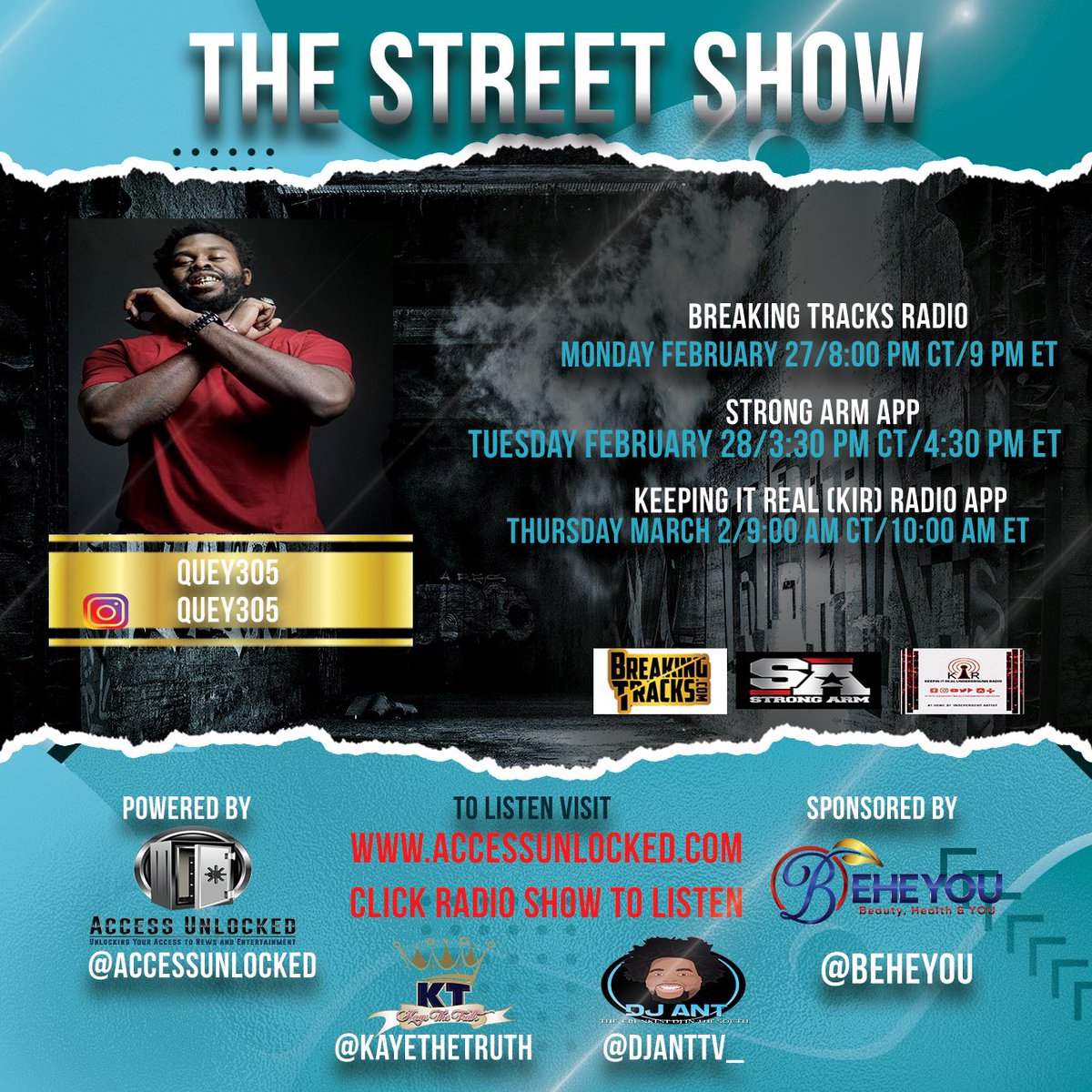 This week on The Street Show our special guest @novacain420 be sure to tune in  #kayethetruth #djant #wildmanteddyt #fleetdjs #talkshow #podcast #accessunlocked #news #media #indiemusic #network #branding #talkshow #branding #marketing #promo #pop breakingtracks