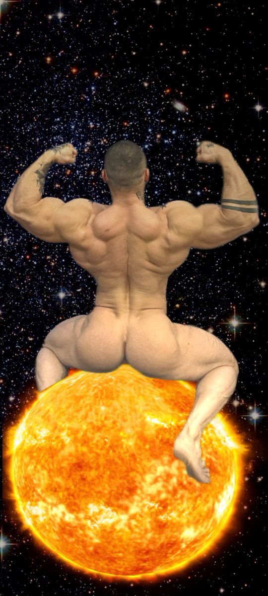 The growing god flexed his legs, compressing the sun. "LOOK AT ALL THE STARS LEFT TO CONQUER!" He laughed and licked some of the pre from his leaking cock, which had grown between his pecs "THIS IS IT! I CAN FEEL ANOTHER BIG GROWTH SPURT! ROOAARRR!!"