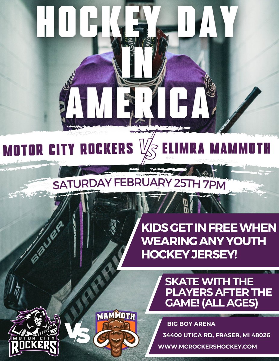 RockersHockey's tweet image. Tonight! Kids get in free with any youth hockey Jersey! #RockOn 🤘