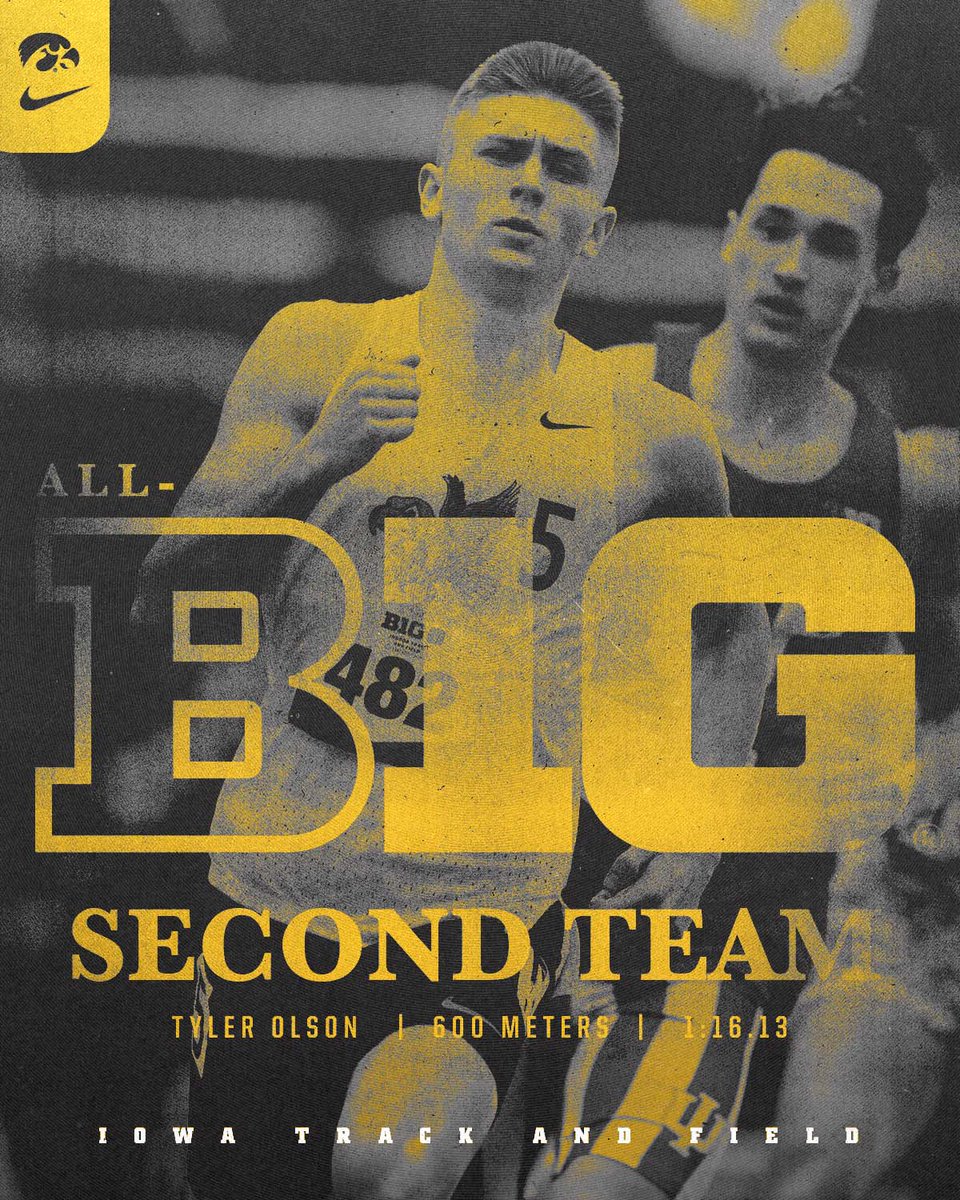 𝟮𝗻𝗱-𝗧𝗲𝗮𝗺 𝗔𝗹𝗹 𝗕𝗶𝗴 𝗧𝗲𝗻. 𝟯𝗿𝗱 𝗔𝗹𝗹-𝗧𝗶𝗺𝗲 𝗮𝘁 𝗜𝗼𝘄𝗮.

Tyler Olson ran the third fastest 600 in program history to finish second at Big Tens.

#Hawkeyes x #B1GTF