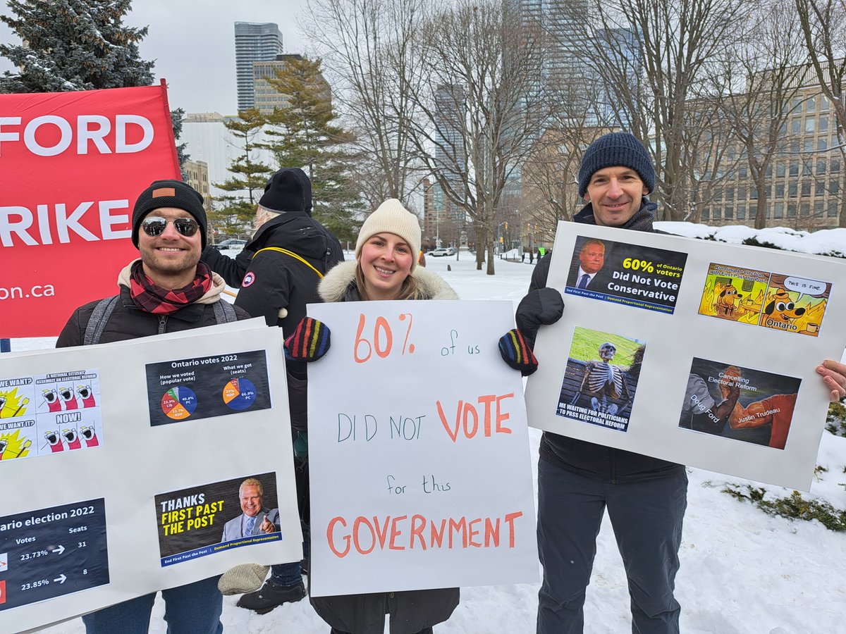 FairVoteOntario's tweet photo. Fair Vote Toronto volunteers were out raising awareness about Proportional Representation at the Greenbelt Rally at Queen's Park today! #onpoli #ItsAboutEverything https://t.co/pJ75b6QyCR