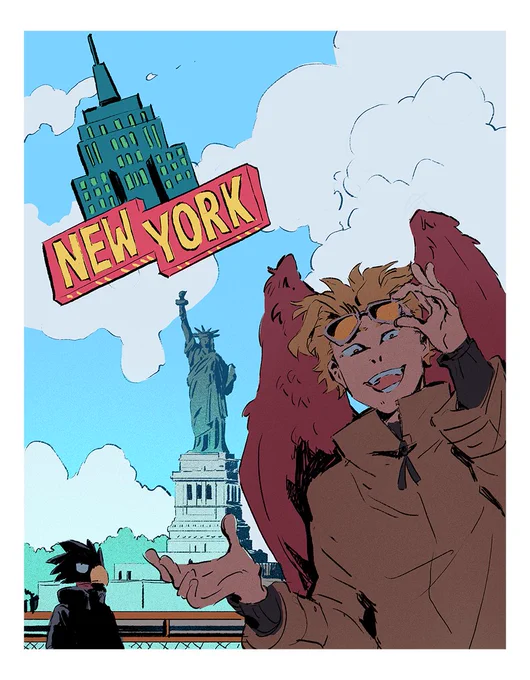 im so bummed we didnt get more of hawks and tokoyami in nyc in world heroes mission i think abt it all the time 