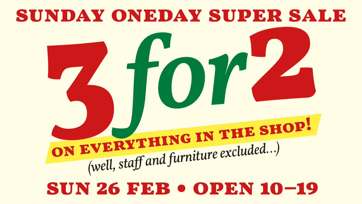 bookshop_se's tweet image. 🎉 3-for-2 ON EVERYTHING in our shops on Sun 26 Feb. 3for2 on everything – excluding staff &amp;amp; furniture... Shops open 10–19, bring a friend!

📚 Every 3rd book/item free: 3 for 2, 6 for 4, 9 for 6...you get the idea.

#booksale #3for2 
#uppsala #stockholm #göteborg