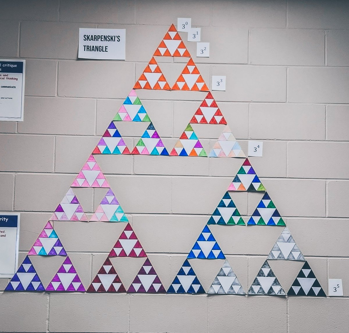Fredericks_Math's tweet image. Algebra 1 students started exploring exponents by creating sierpinski's triangle!