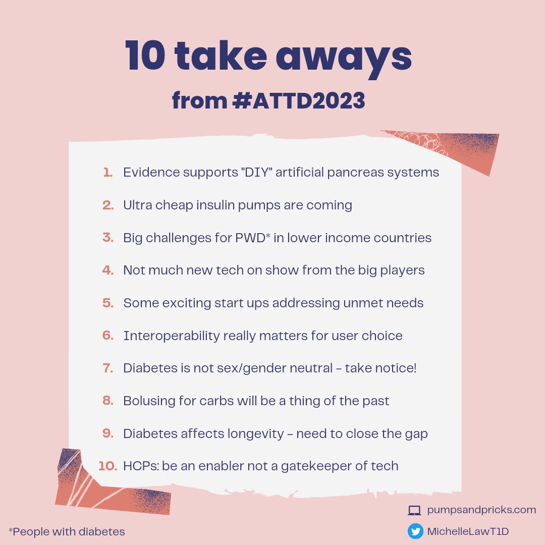 Michelle Law (@michellelawt1d) on Twitter photo It's the last day of #ATTD2023 today. This is what I will be taking away from the information overload. A longer post to follow on the blog. It's been brilliant being a #dedoc voice. <a href="/ATTDconf/">Advanced Technologies & Treatments for Diabetes</a> It's the last day of #ATTD2023 today. This is what I will be taking away from the information overload. A longer post to follow on the blog. It's been brilliant being a #dedoc voice. <a href="/ATTDconf/">Advanced Technologies & Treatments for Diabetes</a>