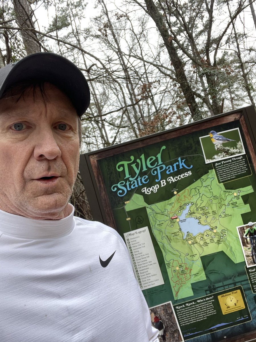_ScottSinclair's tweet photo. A fasted, cool, cloudy, drizzly 5K through the pines this morning 
@TPWDparks 
#TylerStatePark
#Fitover50 https://t.co/i6OjToyJxW