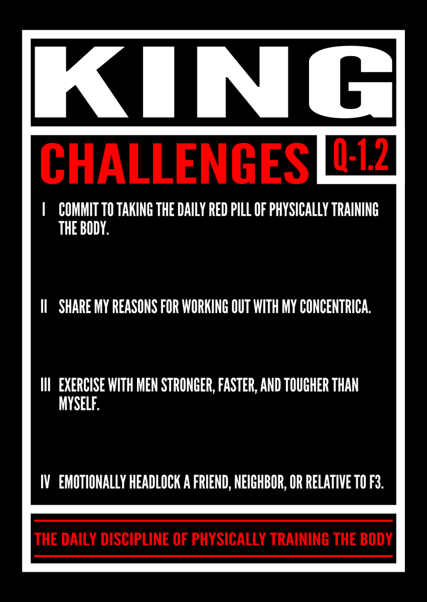 F3Smokies's tweet photo. Next week's F3 Q Source: Q1.2 The King 👑
The Daily Discipline Of Physically Training The Body 🏋️♂️
The King podcast 🎙️https://t.co/XAkaKuW51C
Get the freshest scoop on all things QSource here ➡️ https://t.co/Ixkvcu6Apa
#f3 #f3qsource #f3smokies #f3nation https://t.co/e7dAPDRAFn