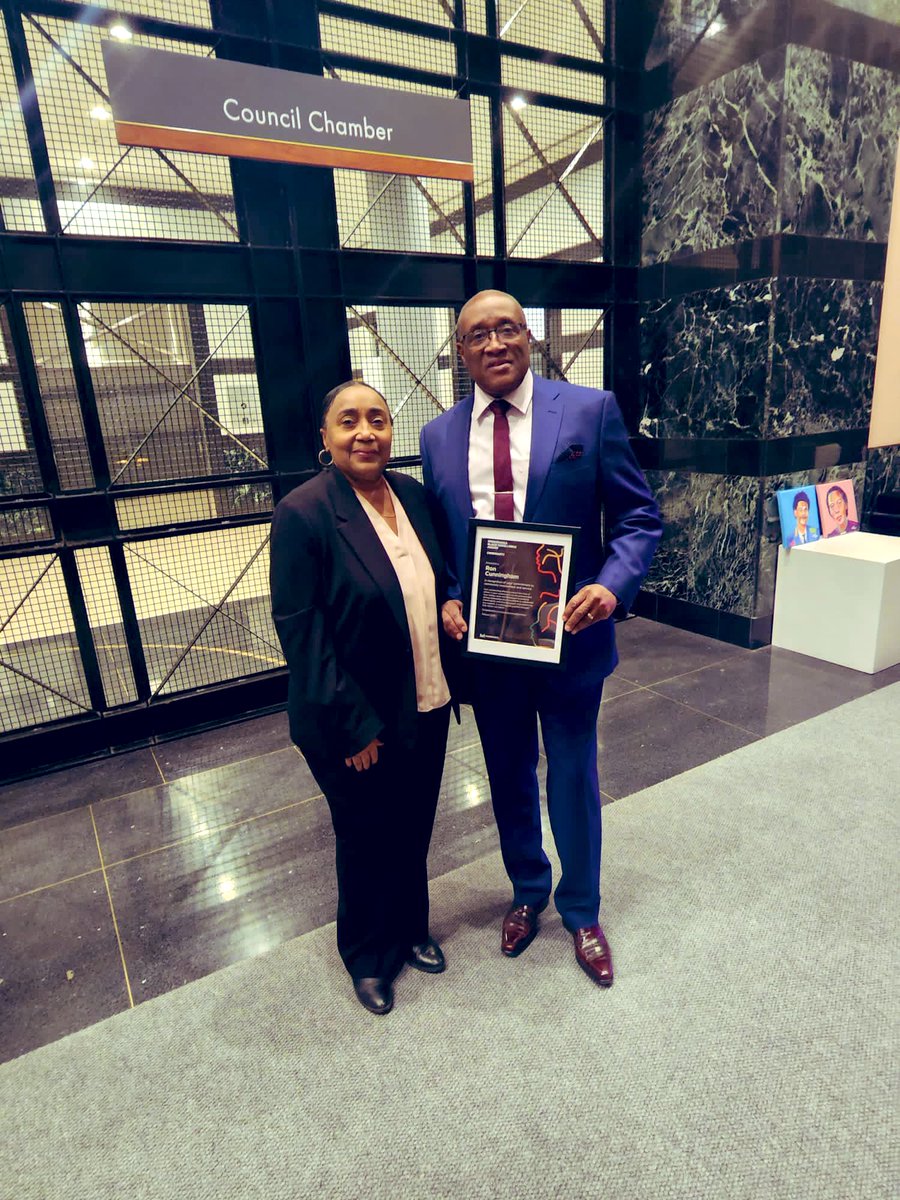 Sonia and Ron at the City of Mississauga Black Excellence Award and Black History Month’s Celebration. At which Rom received the the Community Service Award.