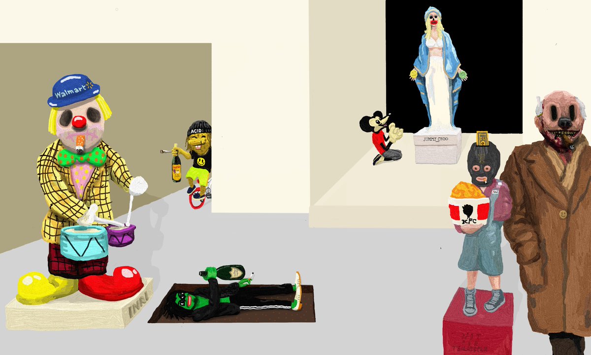 Failed Artist XVI (self portrait): Origins: Archaic Revival.
7/20  3 tez, link below
#tezos #nftart