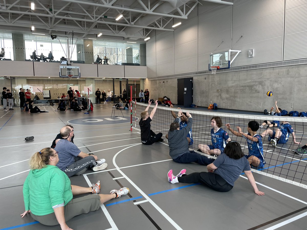 AllyFast's tweet photo. Fun day at the @niagarapenguins sitting volleyball tournament! ##niagarapenguins #parasport @BrockUniversity @niagaracollege @parasport_ont https://t.co/zmj4nvkopE