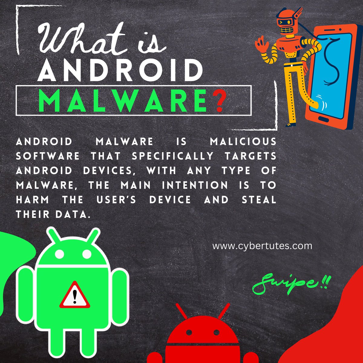 CyberTutes's tweet image. Ever heard of Android malware? Read to know what it is exactly! #androidmalware #malware #Cybersecurity #CyberTutes #cybersecurityawareness #cybersecuritytraining #cybersecurityengineer #cybersecuritycourse #cybersecurityprogram #cybersecuritystartup #cybersecurityindia
#cyber