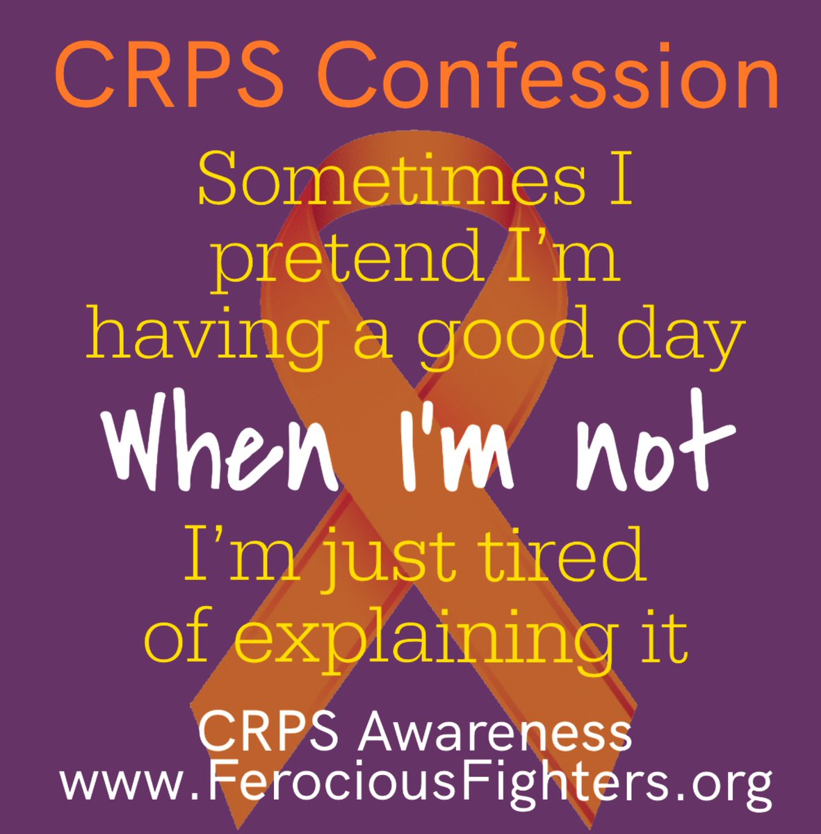 FerociousFight's tweet photo. CRPS Confession #CRPSawareness #FerociousFighters https://t.co/wsCVv6sqgK