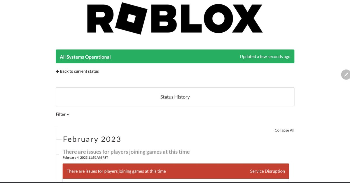 RobloxStatusESP's tweet image. Varias personas estan sufriendo problemas con el filtro cel chat, en muchas experiencias aparece el error (El filtro del chat sufre problemas y es posible que los mensajes tarden un poco en aparecer.) No se sabe porque esta ocurriendo esto, Roblox status no dice nada en su pagina