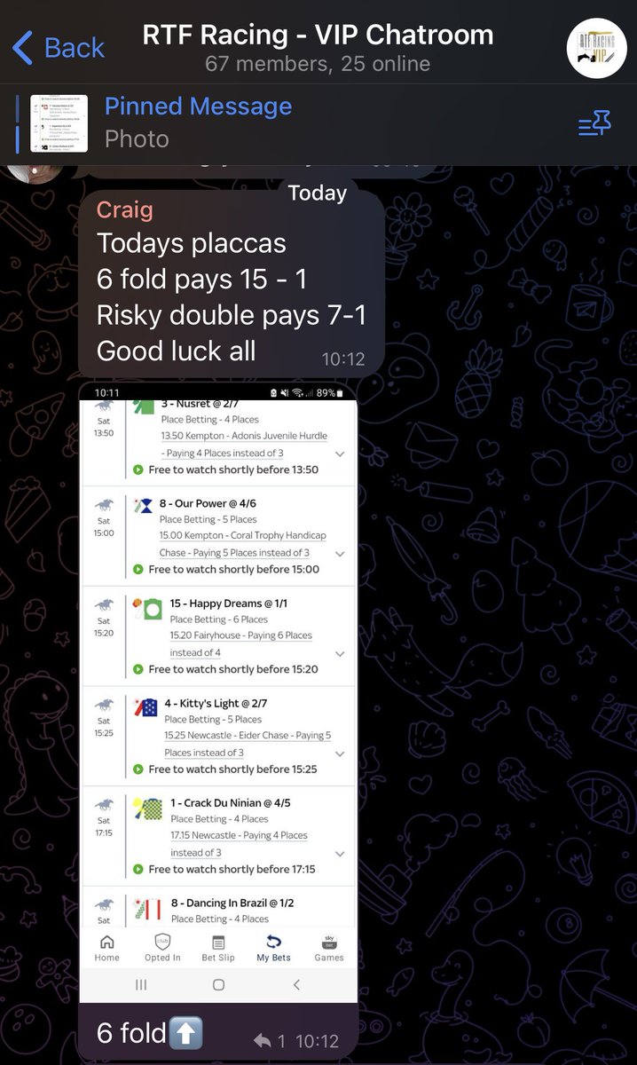 RTF Place Acca’s 🤝🏼

15/1 6-fold landed in the chatroom today, selected by the people, for the people

Invites getting sent out tonight.

Like our most recent tweet if you want involved ❤️