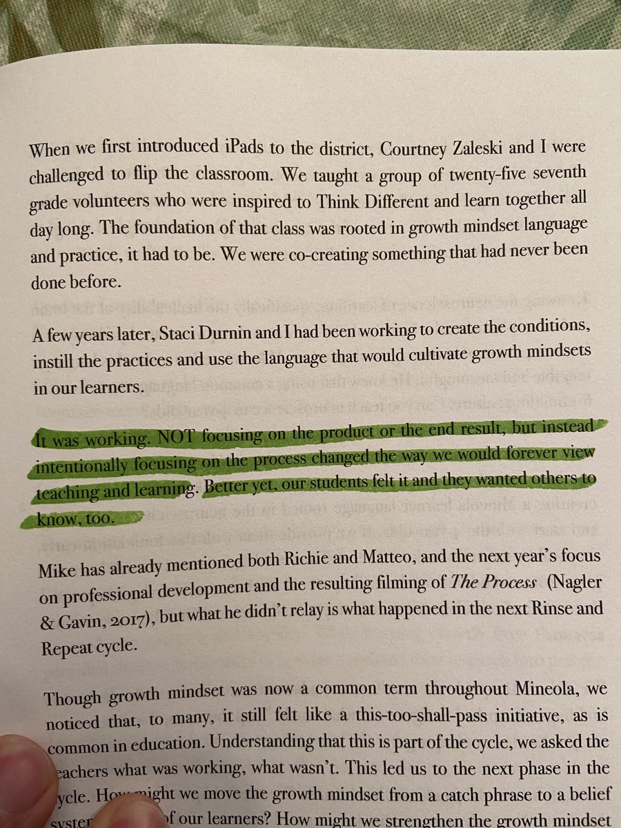 Shoutout @Jennmaich for her chapter in the book, #DEVLeader. I really enjoyed reading about how Jenn and Ms. Staci Durnin really embraced the idea of not focusing on the product, but focusing on the process. This is the true definition of empowering your students. #LIUEdTech