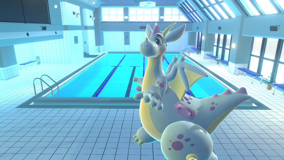 SaberHoneybee's tweet photo. Worked on a bit of retexturing on Arin’s pooltoy dragon base…I think I’m in love 😍 he needs a name!! #squeakysaturday #inflatable #pooltoy #vrchat #vrchatretexture https://t.co/3qDKBvSTx7