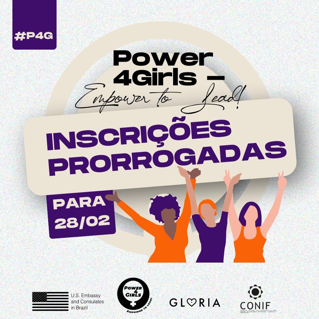 🧡💜 As inscrições para o Programa Power4Girls - Empower to Lead foram prorrogadas. 🧡💜 Visando dar acesso e incluir mais meninas que solicitaram um pouco mais de tempo, o prazo para inscrição será até às 23h39 da terça, 28.