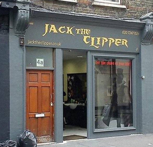 NoContextBrits's tweet photo. What else could you call a barbers in Whitechapel. https://t.co/X7oPYx4vQG