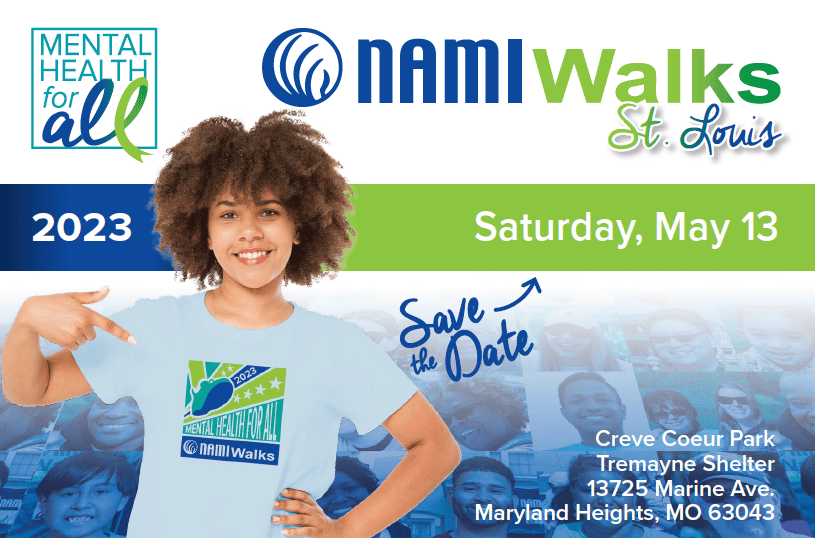namistl's tweet photo. Save the Date! It's not how far we walk at #NAMIWalks St. Louis on Saturday, May 13 at Creve Coeur Park, but how far we've come. #NAMIWalks 2023 represents a chance to leave a mark on the local mental health landscape https://t.co/8iPormgNR4 #NAMISTL #Together4MH #YouAreNotAlone https://t.co/BdOTb142x8