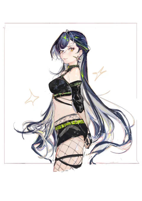 给Q画的。加把劲魔女的角色。 