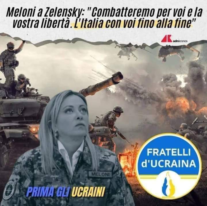 Robertonuzzoam's tweet photo. MI DISSOCIO DALL'IMPEGNO CHE HA PRESO GIORGIA, PER CUI NON IN MIO NOME!

Da "prima gli ITALIANI" a "prima gli UCRAINI" È stato un ATTIMO! https://t.co/SsbfYQclk9