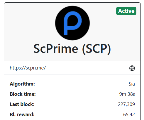 jefdiesel's tweet photo. Great to see @WhatToMine added #ScPrime to their lists, but the algo is #Blake2B not Sia! Thanks again! #DeS3 @goldshellminer https://t.co/U37MMoxRA4