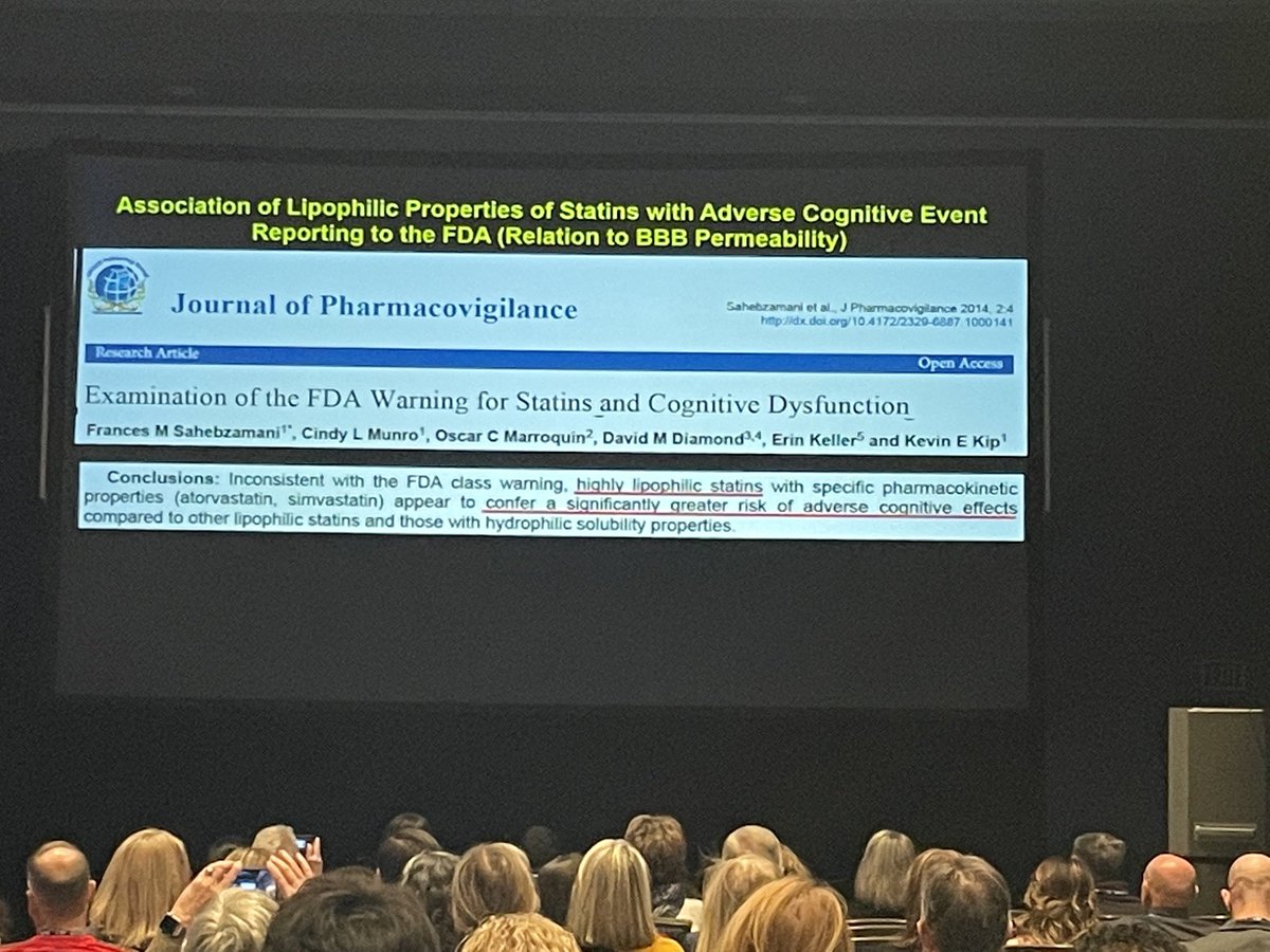 bigfatsurprise's tweet photo. Do statins cause dementia? In this trial, elderly patients with dementia saw condition go away when taken off statins and then return when statins reintroduced. Very interesting talk by ⁦⁦@LDLSkeptic⁩ #LCD2023 https://t.co/pwUFAoHCBy