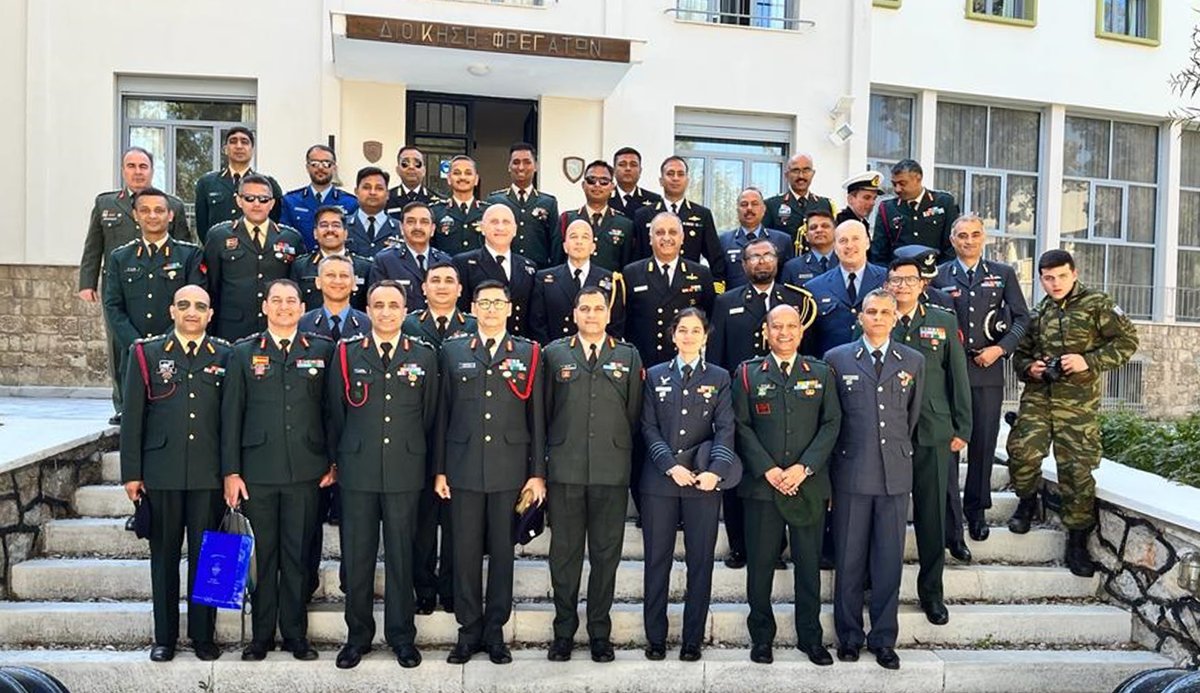 dprohyd's tweet image. 31 officers from College of Defence Management, Secunderabad led by Rear Admiral Sanjay Datt, VSM, Comdt, CDM interacted with Hellenic Armed Forces as part of the International Strategic Management tour to Greece from 20-24 Feb 2023. 
#CDM_IDS @HQ_IDS_India @EmbIndiaAthens 
1/2