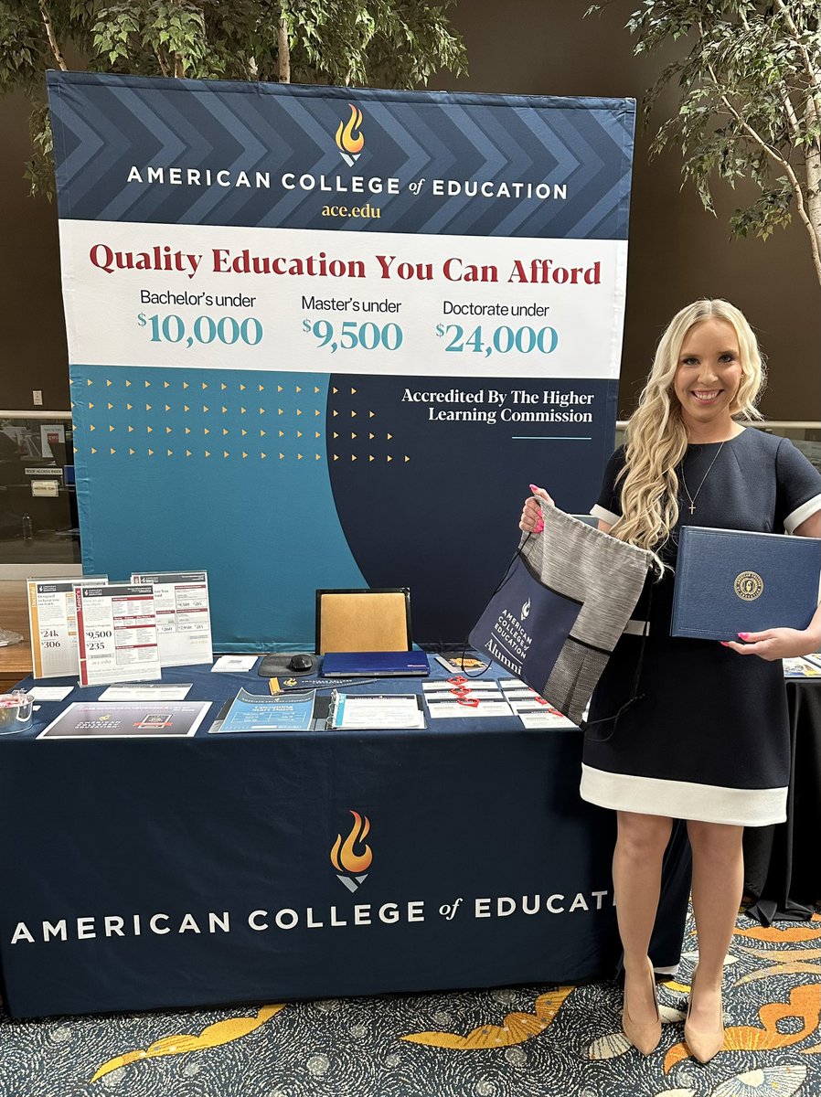 TJDavisACE's tweet image. What an absolute pleasure meeting ACE Alumni, Holli Myers at @OCTELA23! She graduated with her M.Ed. in C&amp;amp;I in 2021! She came over just to tell me how much she loves @ACEedu &amp;amp; that she tells all of her peers to go there, as well! Thank you, Holli! #ACE #OCTELA23 #ACEAlumni