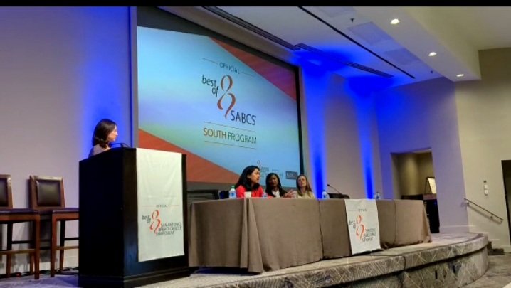 Encore_Med_Ed's tweet photo. Panel Discussion. Clinical Case Discussion.  Jane Meisel MD, Cary Anders MD, Mylin Torres MD, and Erica Stringer-Reasor MD. 
👉👉 At Best of SABCS- South.  in partnership with #GASCO. 
Feb  25, 2023.  Atlanta.  👍👍
#Sabcs https://t.co/qpKmF4AE6P