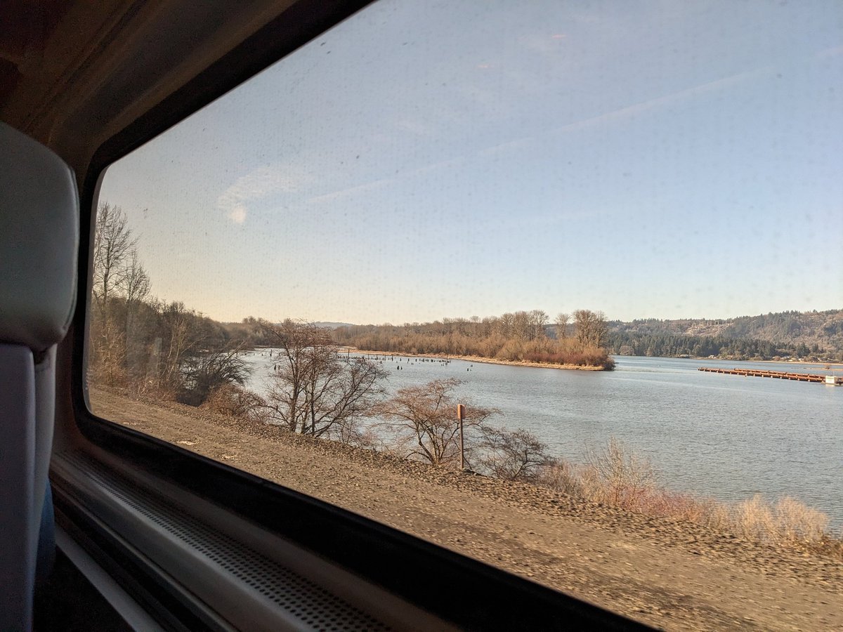 Ridin' the rails past the mighty Columbia #pacificnorthwest #columbiariver #amtrak