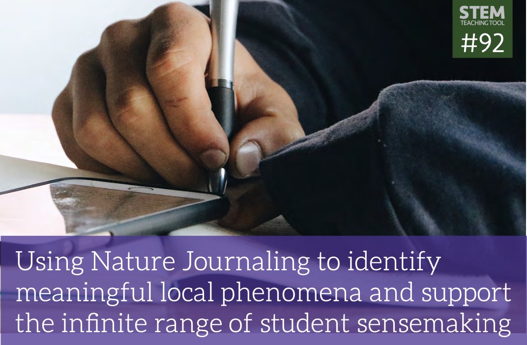 Philip Bell (@philiplbell) on Twitter photo PLS RT #NGSSchat
Do you want to get your students outdoors and help them connect with & better understand nature in #SciEd? Check out this fabulous new <a href="/STEMTeachTools/">STEM Teaching Tools</a> on approaches & tools to the study of local phenomena through NATURE JOURNALING.🌏🌿💚
stemteachingtools.org/brief/92 PLS RT #NGSSchat
Do you want to get your students outdoors and help them connect with & better understand nature in #SciEd? Check out this fabulous new <a href="/STEMTeachTools/">STEM Teaching Tools</a> on approaches & tools to the study of local phenomena through NATURE JOURNALING.🌏🌿💚
stemteachingtools.org/brief/92
