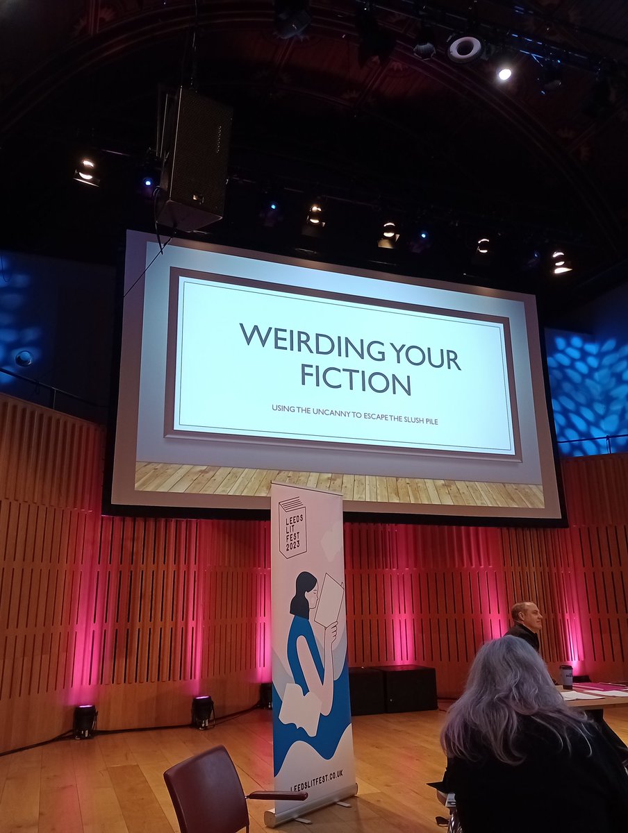 Mon_Dickson's tweet photo. Excellent aft weirding our fiction with @DanCoxonAuthor @LeedsLit in the stunning @Howard_Assembly room 😍🙏 #LLF23 #amwriting #shortstories https://t.co/bpqjS4NAef