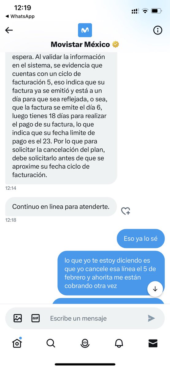 ICibrain's tweet photo. Casualmente ahora resulta @MovistarMX que yo me equivoqué ese el servicio al cliente si yo cancele el 5 febrero por que ese día es el corte y ahora resulta @Profeco #abuso #robo #movistarrateros #fraude exijo se me quite ese cargo por que yo cancele mi línea https://t.co/2b7ko8HSUs