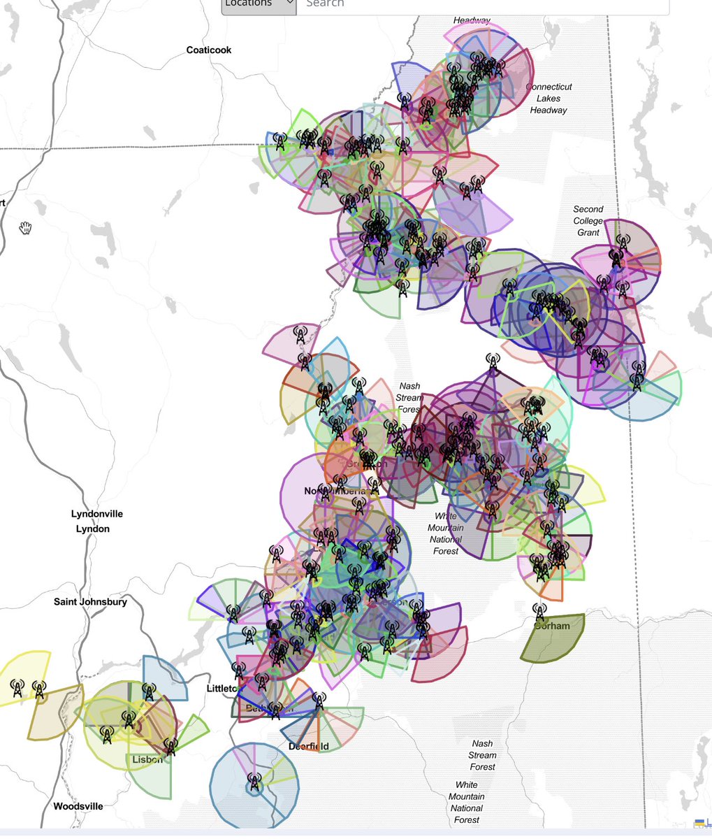 Coverage area of NH-ME -VT Netafy Internet services - As conservatively stated in BDC filing. Without our FWA (unlicensed spectrum) almost 3000 unserved and underserved homes and businesses would not be connected as they are today! #wispa