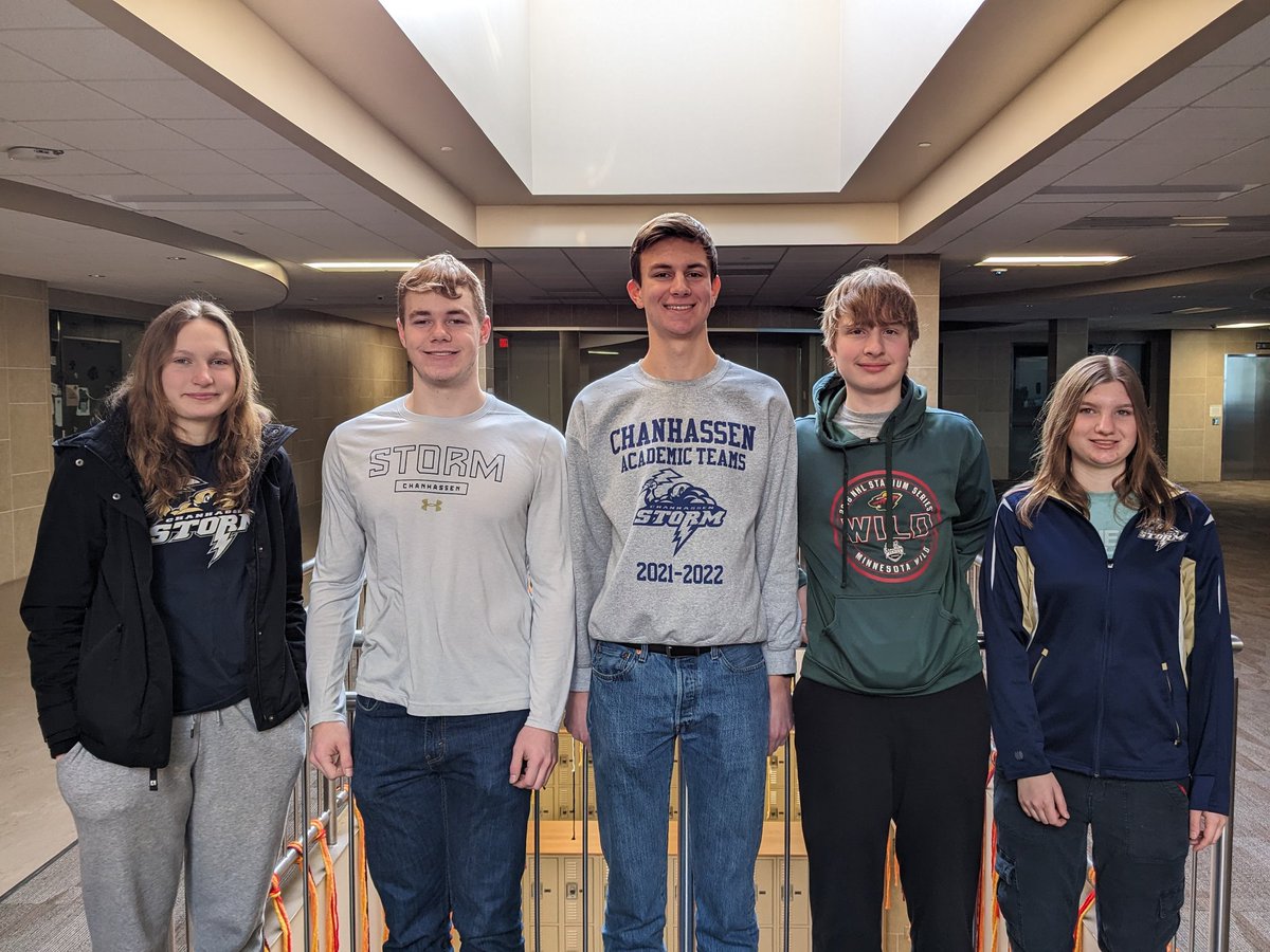 <a href="/ChanKBQB/">Chan Academic Teams</a> Quiz Bowl team taking on the ACRONYM 16 tournament today in Burnsville. Moving on to bracket play after going 5-0 in round robin play.
<a href="/StormActivities/">StormArts&Activities</a>