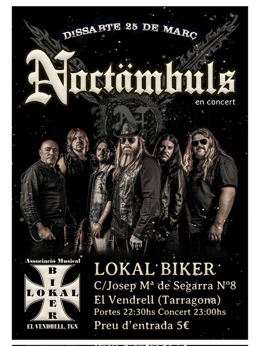 💥 Bona tarda Sonämbuls! Us recordem que el proper dissabte 25 de Març estarem en concert a El Vendrell Tenim moltes ganes de tornar i donar-ho tot a un dels escenaris que ens va veure créixer! I estigueu atents aviat tindrem novetats en les que estem treballant! Salut i Murga!