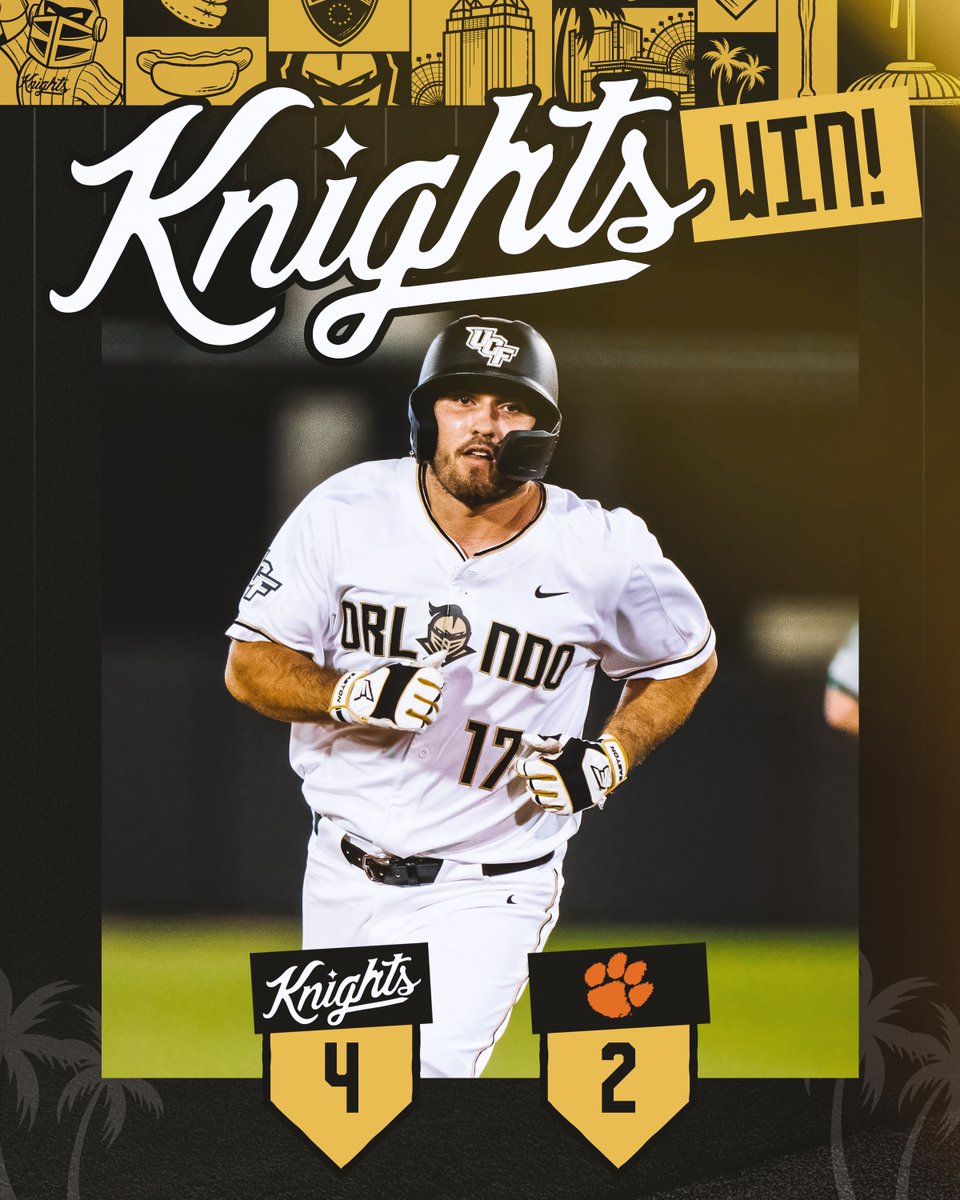 UCF_Baseball's tweet photo. KNIGHTS WIN!!!!!!

Waited 17 hours but we got it done! https://t.co/eJgEIQa5Ep
