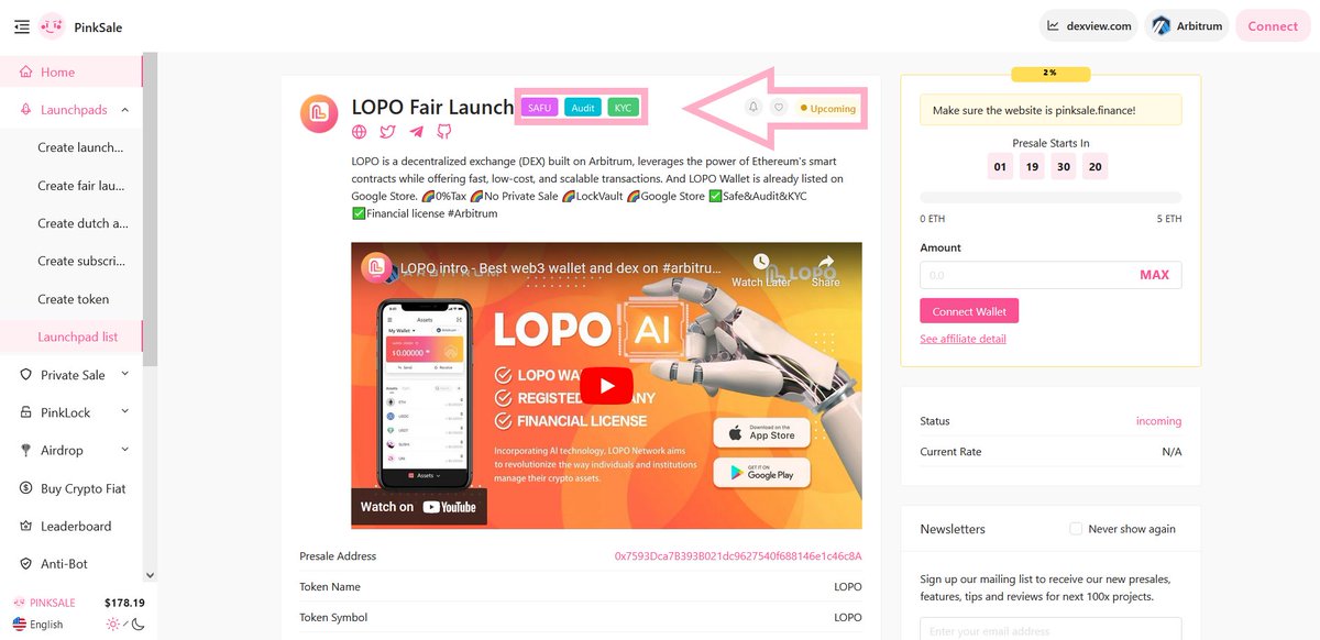 pinkecosystem's tweet photo. 🔥Congratulations to the LOPO team on successfully obtaining their #Safu badge.

👉 In order to obtain the Safu badge, #private sale can not be greater than 10% the #Presale price

🚀 Check them out below:  

https://t.co/uMSAFrutmL

#ARB #Arbitrum #BTC #Crypto https://t.co/rNKLQGCcU9