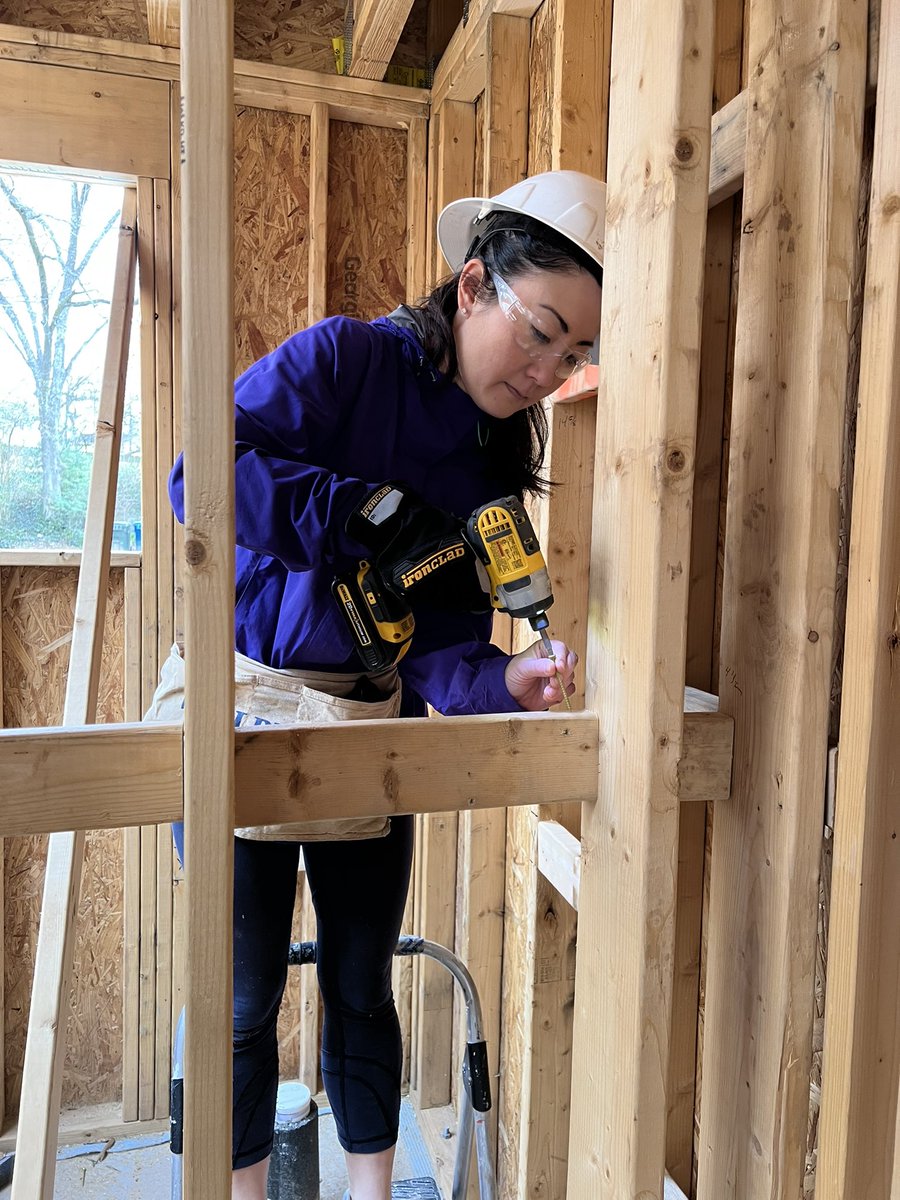 RosenbergerMd's tweet photo. @chibaAkiko ran the miter saw all morning! #GirlsWithPowerTools https://t.co/2GXo0uHJA9