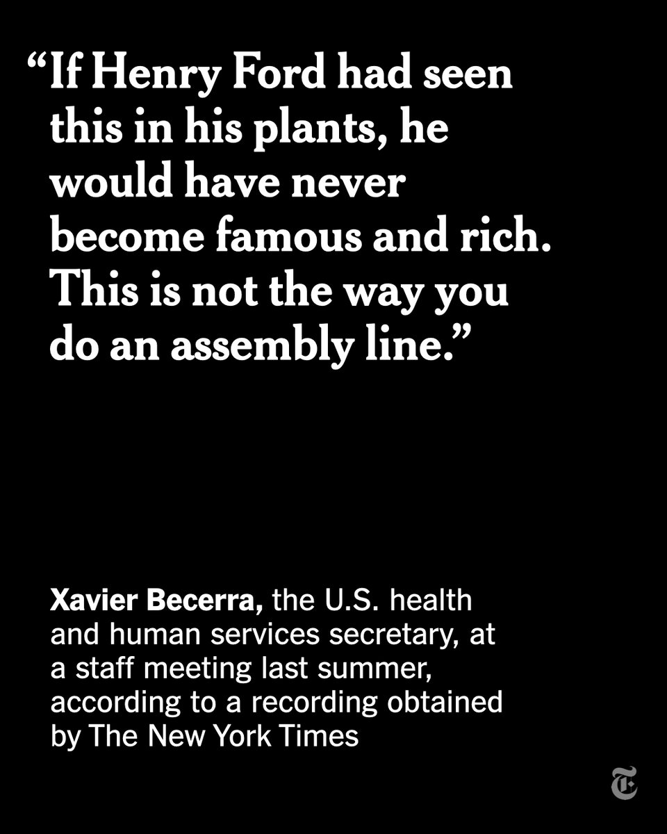 nytimes's tweet photo. Caseworkers have been under pressure by officials, including by Xavier Becerra, the secretary of health and human services, to work even faster.

Read the New York Times investigation: https://t.co/gSYCjaMyib https://t.co/Yr56DORjXm
