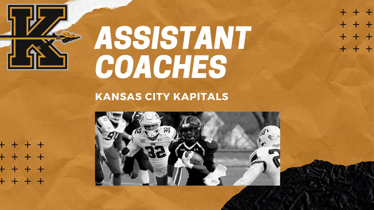 Kapitals looking to add assistant football coaches. Visit kansascitykapitals.com for details.