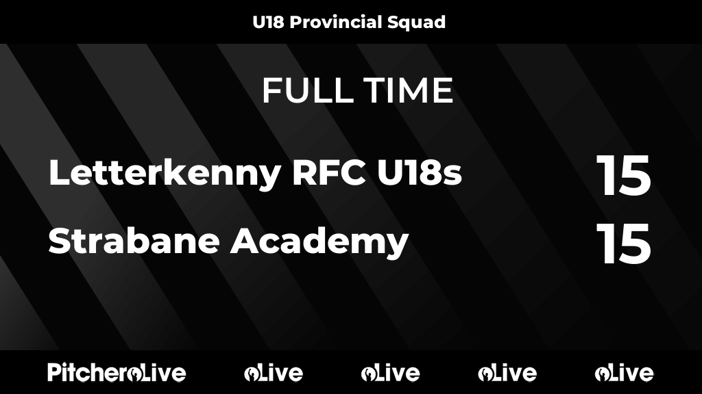FULL TIME: Letterkenny RFC U18s 15 - 15 Strabane Academy
#LETSTR #Pitchero
letterkennyrfc.ie/teams/28504/ma…